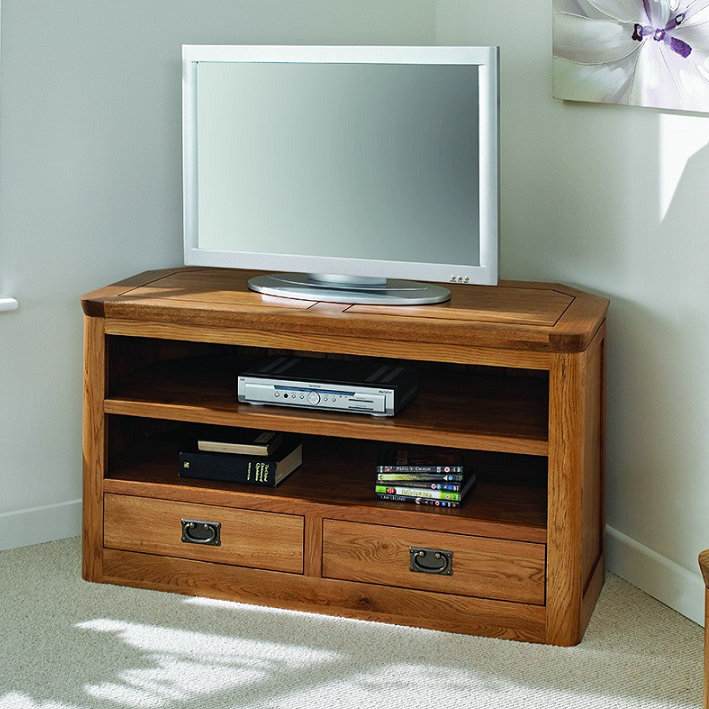 Union Rustic Demoss Solid Wood Corner TV Stand for TVs up to 43